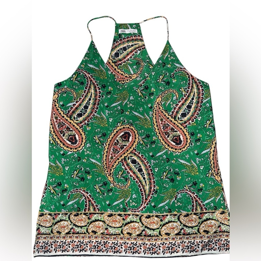 💚 ZARA Paisley Racerback Camisole